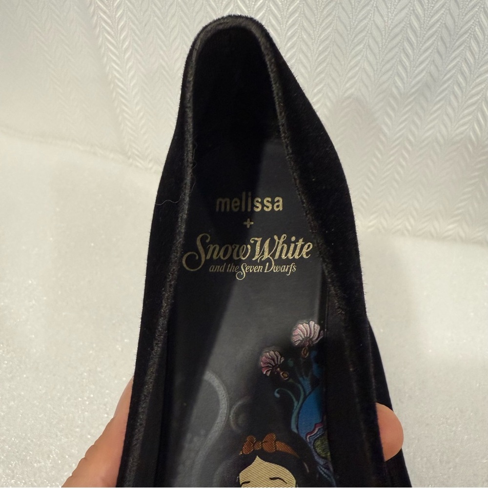 Melissa Black Flats with Snow White Design - Picture 9 of 16